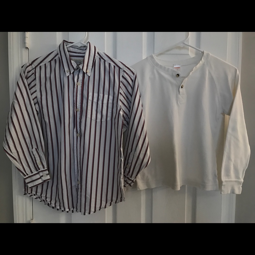 Gymboree Boy Henley&TCP Boys White Dress Shirt Sz8